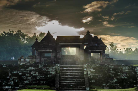 Indonesia Java (Indonesia) temple religious Ratu Boko HD Desktop Wallpaper | Background Image