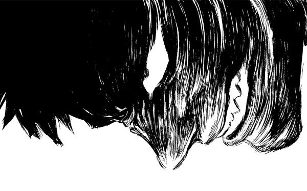 A striking HD desktop wallpaper featuring Guts from the anime Berserk, showcasing dramatic black and white artwork that captures the intensity of the character.