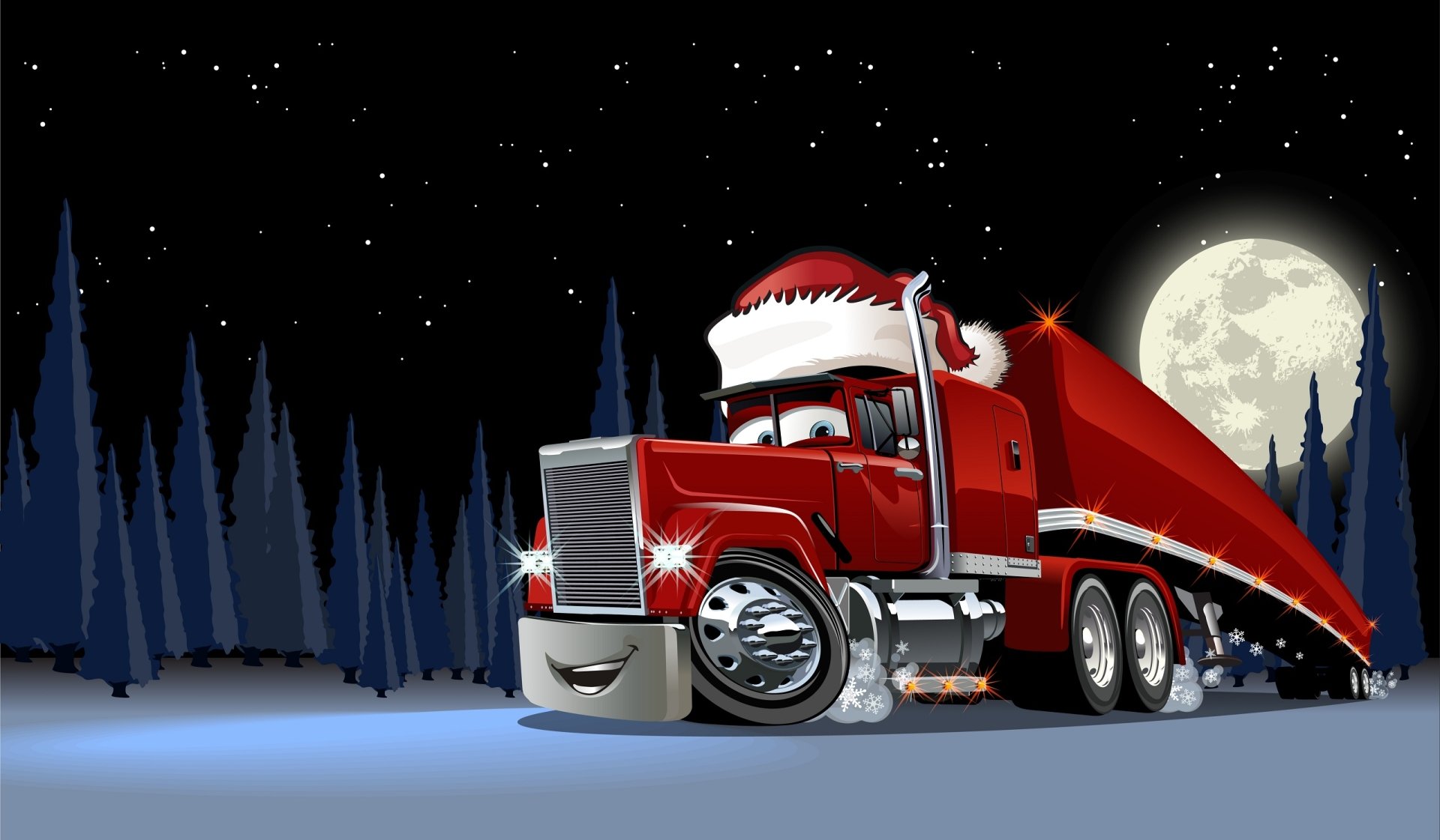 Christmas Delivery Truck HD Wallpaper | Background Image | 2560x1494