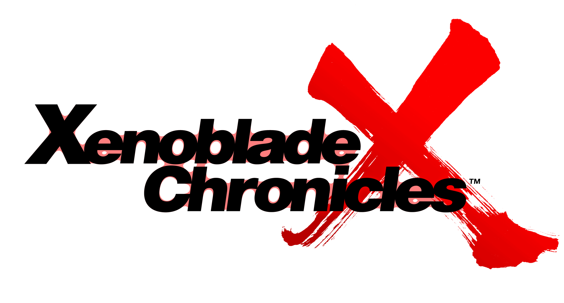 Xenoblade Chronicles X video game logo with a red X on a black field, 5K Ultra HD PC desktop wallpaper and background.