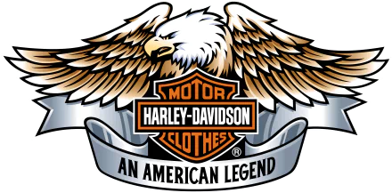 Harley-Davidson logo featuring an eagle and the slogan An American Legend, designed as a high-definition desktop wallpaper for motorcycle enthusiasts.
