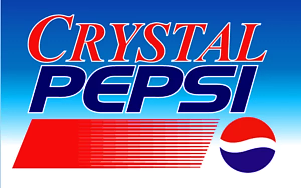 HD desktop wallpaper featuring the Crystal Pepsi logo with a blue and red design.