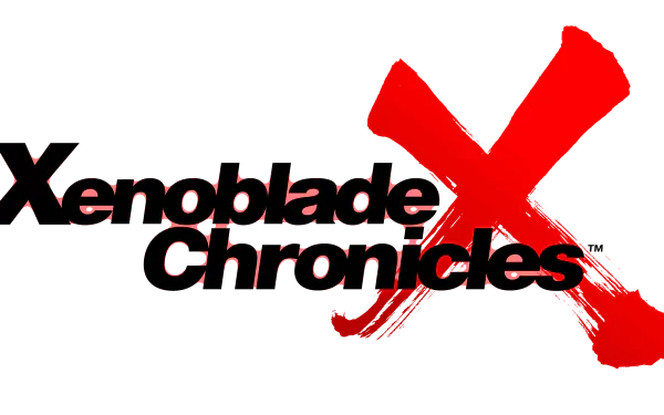 Xenoblade Chronicles X video game logo with a red X on a black field, 5K Ultra HD PC desktop wallpaper and background.