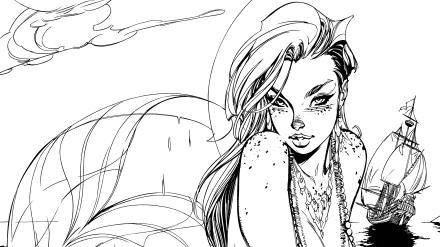 Comic little mermaid HD Desktop Wallpaper | Background Image