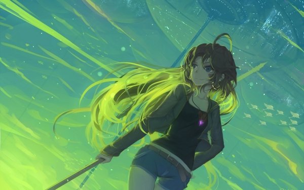 Anime Pixiv Fantasia T Green Long Hair Blue Eyes HD Wallpaper | Background Image
