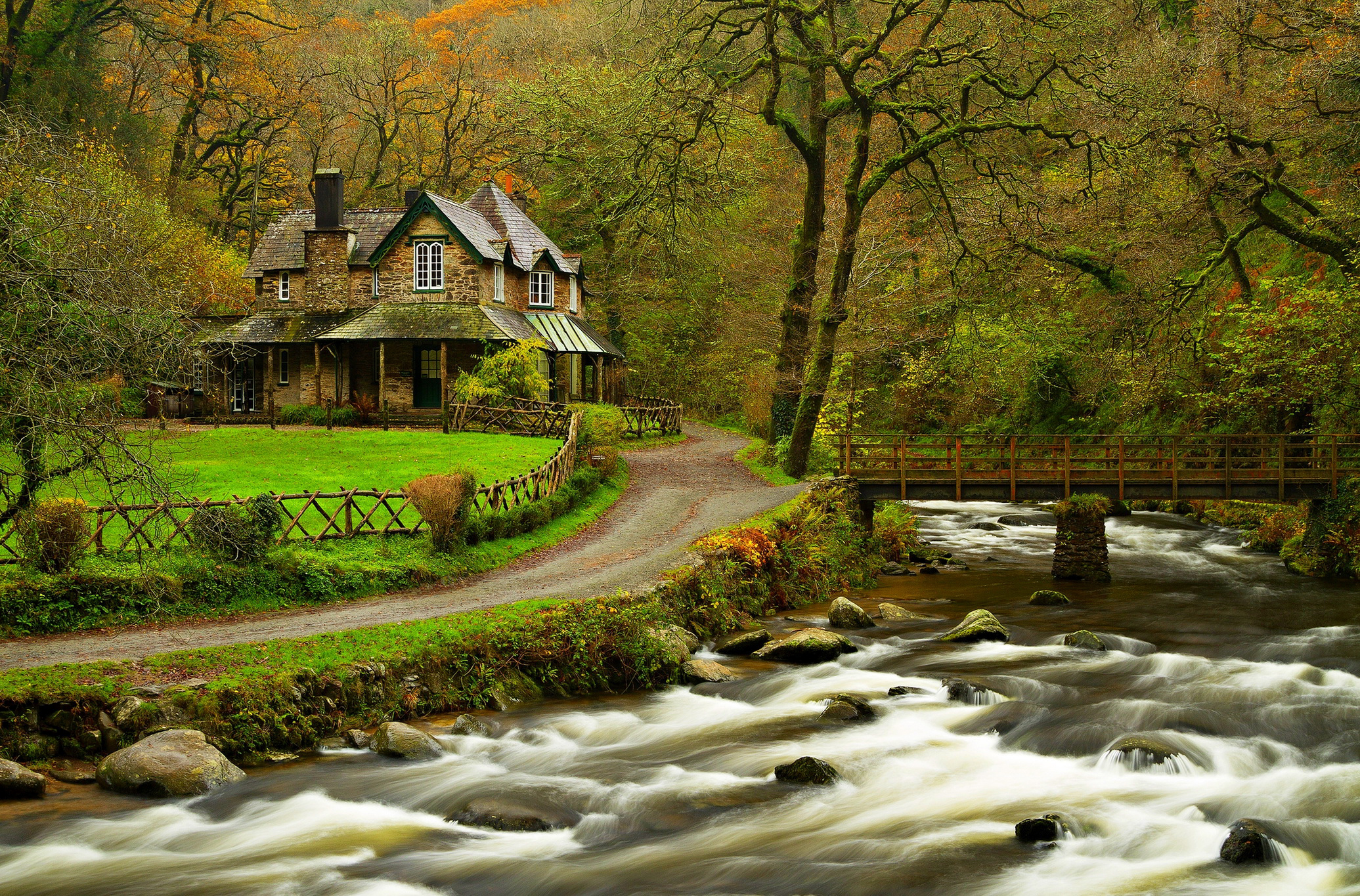 House Along the River HD Wallpaper | Background Image  