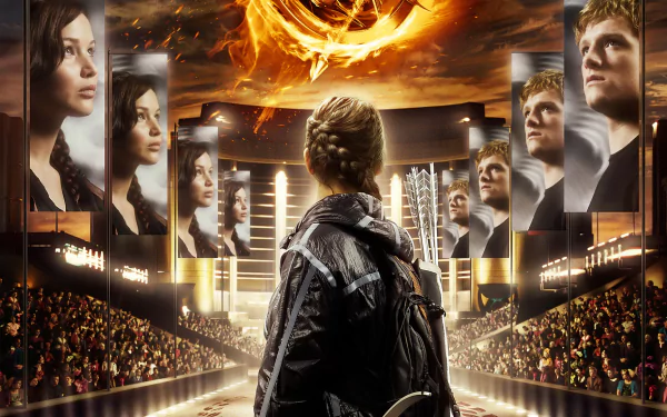Josh Hutcherson Peeta Mellark Jennifer Lawrence Katniss Everdeen movie The Hunger Games HD Desktop Wallpaper | Background Image