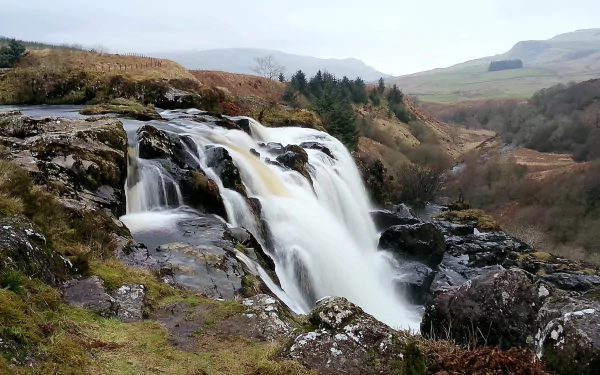 waterfall nature Loup Of Fintry Waterfall HD Desktop Wallpaper | Background Image