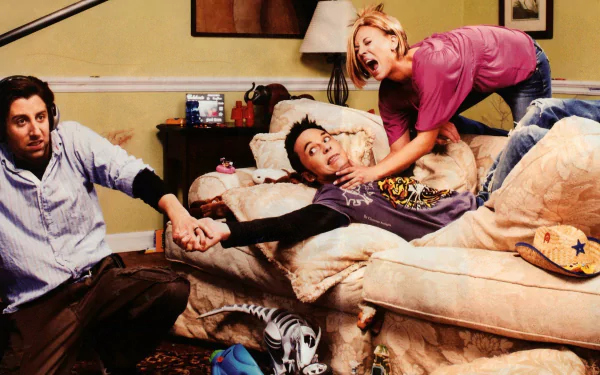 Simon Helberg Howard Wolowitz Sheldon Cooper Jim Parsons Penny (The Big Bang Theory) Kaley Cuoco TV Show The Big Bang Theory HD Desktop Wallpaper | Background Image