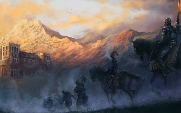 Fantasy Knight Crusade Warrior Mountain Weapon Armor HD Wallpaper | Background Image
