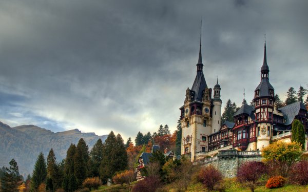 Man Made Peles Castle Castles Romania Castle Fall Building Architecture Landscape HD Wallpaper | Background Image