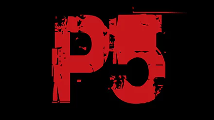 HD desktop wallpaper featuring the stylized red and black logo of the video game Persona 5.