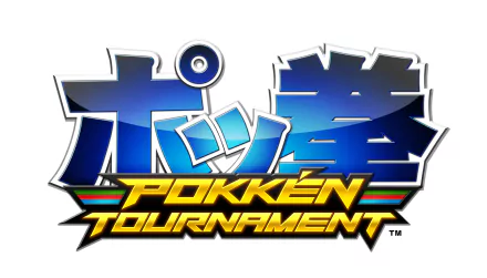 HD desktop wallpaper featuring the logo of Pokkén Tournament, a Pokémon fighting game.
