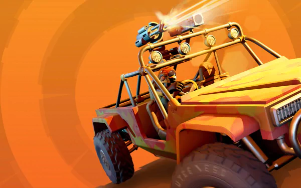 HD desktop wallpaper featuring a vehicle from the game Hardware: Rivals, set against an orange background.