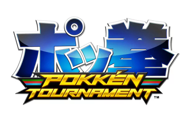 HD desktop wallpaper featuring the logo of Pokkén Tournament, a Pokémon fighting game.