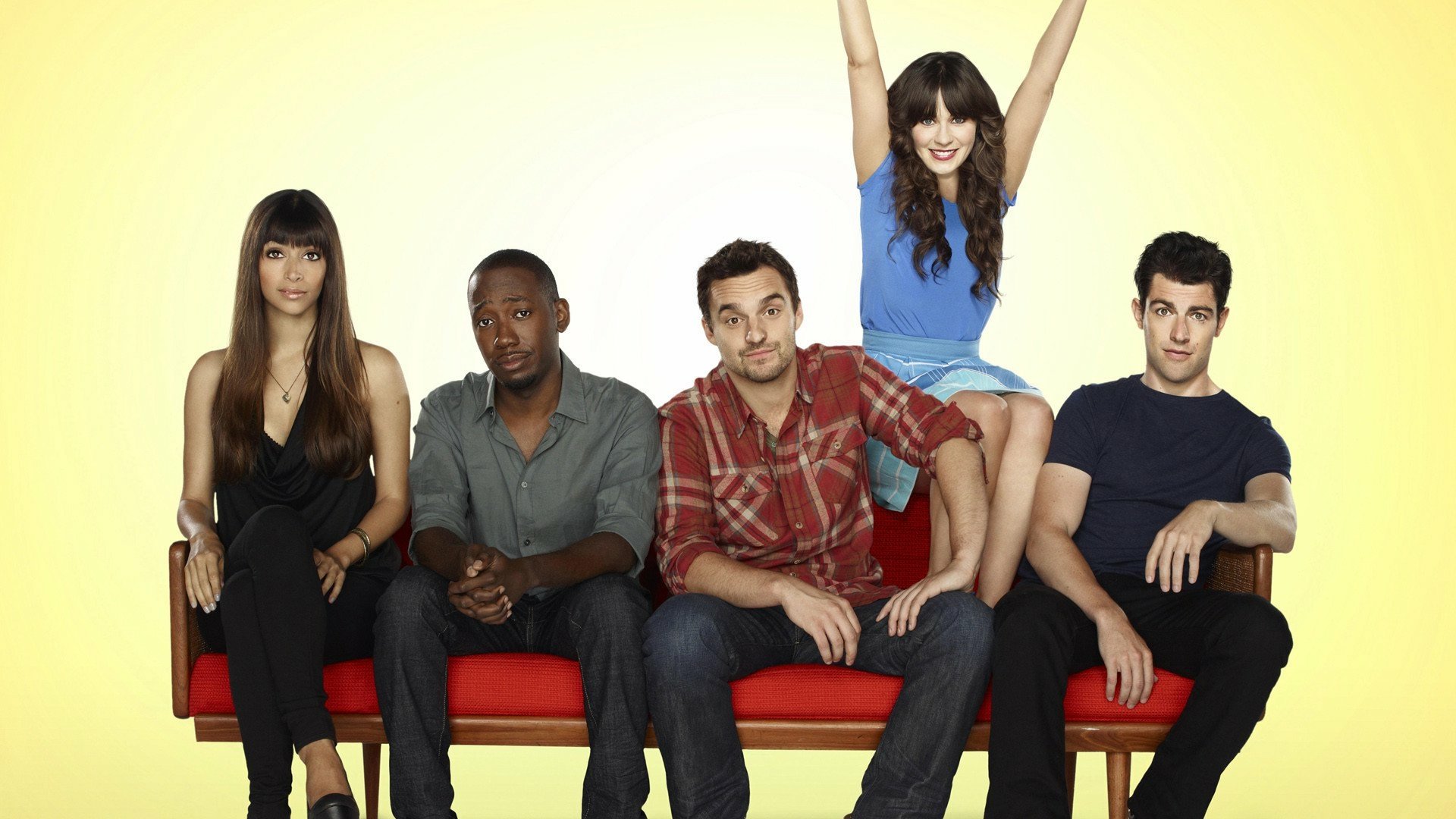 Download Winston Bishop Lamorne Morris Cece Parekh Hannah Simone Schmidt (New Girl) Max Greenfield Nick Miller Jake Johnson Jessica Day Zooey Deschanel TV Show New Girl HD Wallpaper