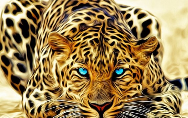 Photography Manipulation CGI Leopard Blue Eyes HD Wallpaper | Background Image