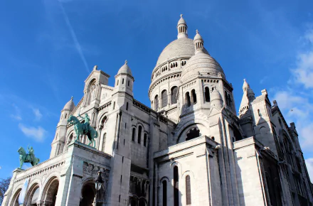 statue France Paris Basilica monument religious Sacré-Cœur HD Desktop Wallpaper | Background Image