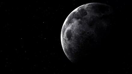 A stunning HD desktop wallpaper featuring a detailed view of the moon, set against a starry black background, capturing the beauty of nature and the cosmos.