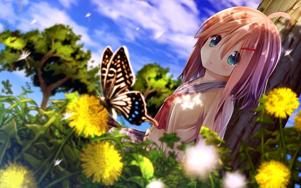 Anime Original Butterfly Sky Cloud HD Wallpaper | Background Image