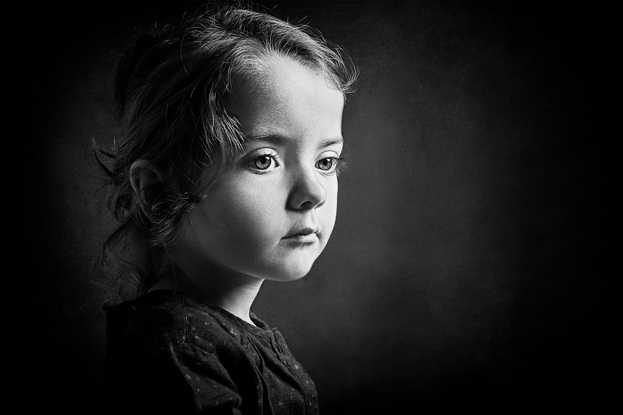 Download Black & White Little Girl Photography Child HD Wallpaper by ...