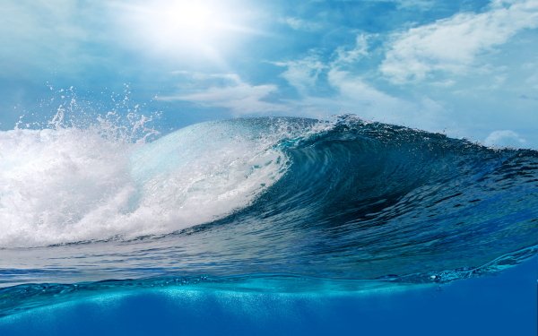 Earth Wave Ocean Blue Foam Nature HD Wallpaper | Background Image