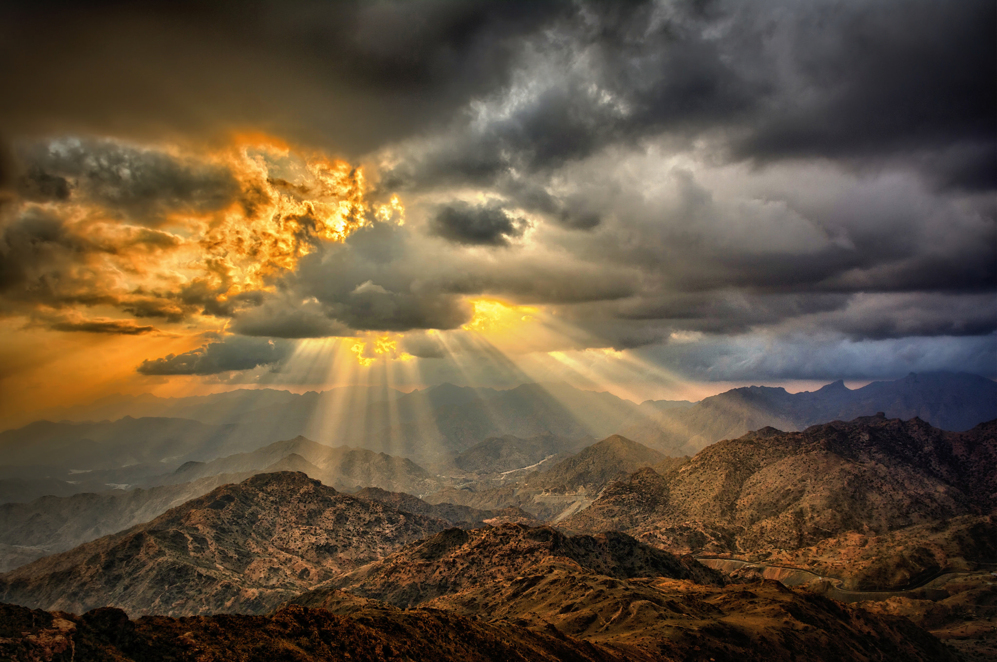Sun Shining Behind Clouds Hd Wallpaper Background Image 2048x1361