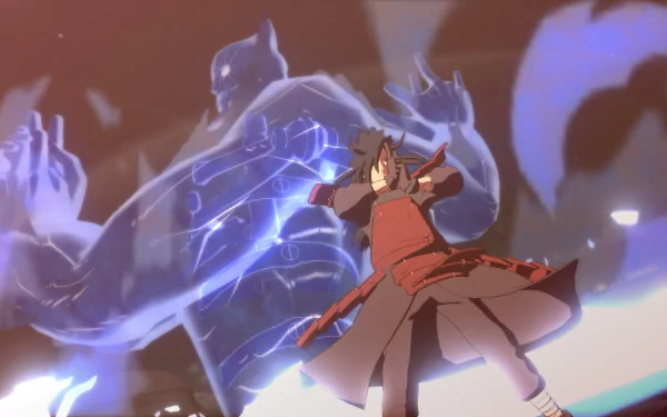 Epic HD wallpaper featuring Susanoo and Madara Uchiha from Naruto Shippuden: Ultimate Ninja Storm 4, showcasing dynamic action and vibrant visuals.