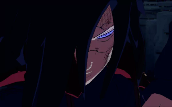 HD desktop wallpaper featuring Madara Uchiha from the video game Naruto Shippuden: Ultimate Ninja Storm 4, showcasing a dramatic and intense close-up of the character.