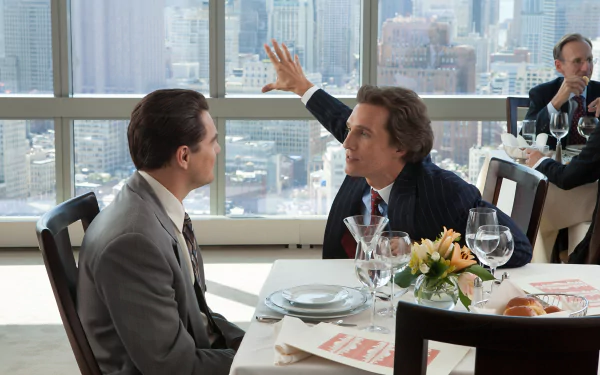 Matthew McConaughey Mark Hanna Leonardo Dicaprio Jordan Belfort movie The Wolf of Wall Street HD Desktop Wallpaper | Background Image