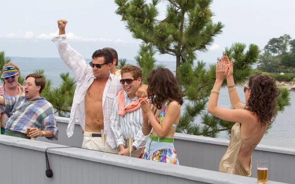 Cristin Milioti Teresa Petrillo Jonah Hill Donnie Azoff Leonardo Dicaprio Jordan Belfort movie The Wolf of Wall Street HD Desktop Wallpaper | Background Image