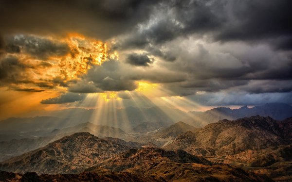 Earth Sky Sunshine Cloud Mountain Nature Landscape Sunbeam HD Wallpaper | Background Image