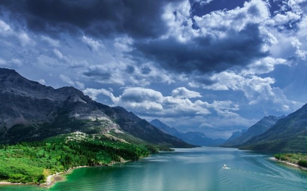 Nature Lake Lakes Waterton Lakes National Park National Park Canada Mountain Landscape Cloud Valley HD Wallpaper | Background Image