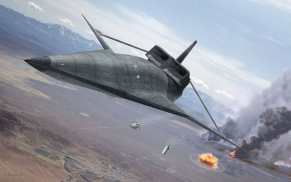 Military Sci Fi Bomber Aircraft Warplane Explosion HD Wallpaper | Background Image