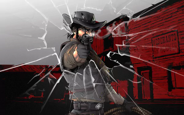 John Marston gun cowboy video game Red Dead Redemption HD Desktop Wallpaper | Background Image