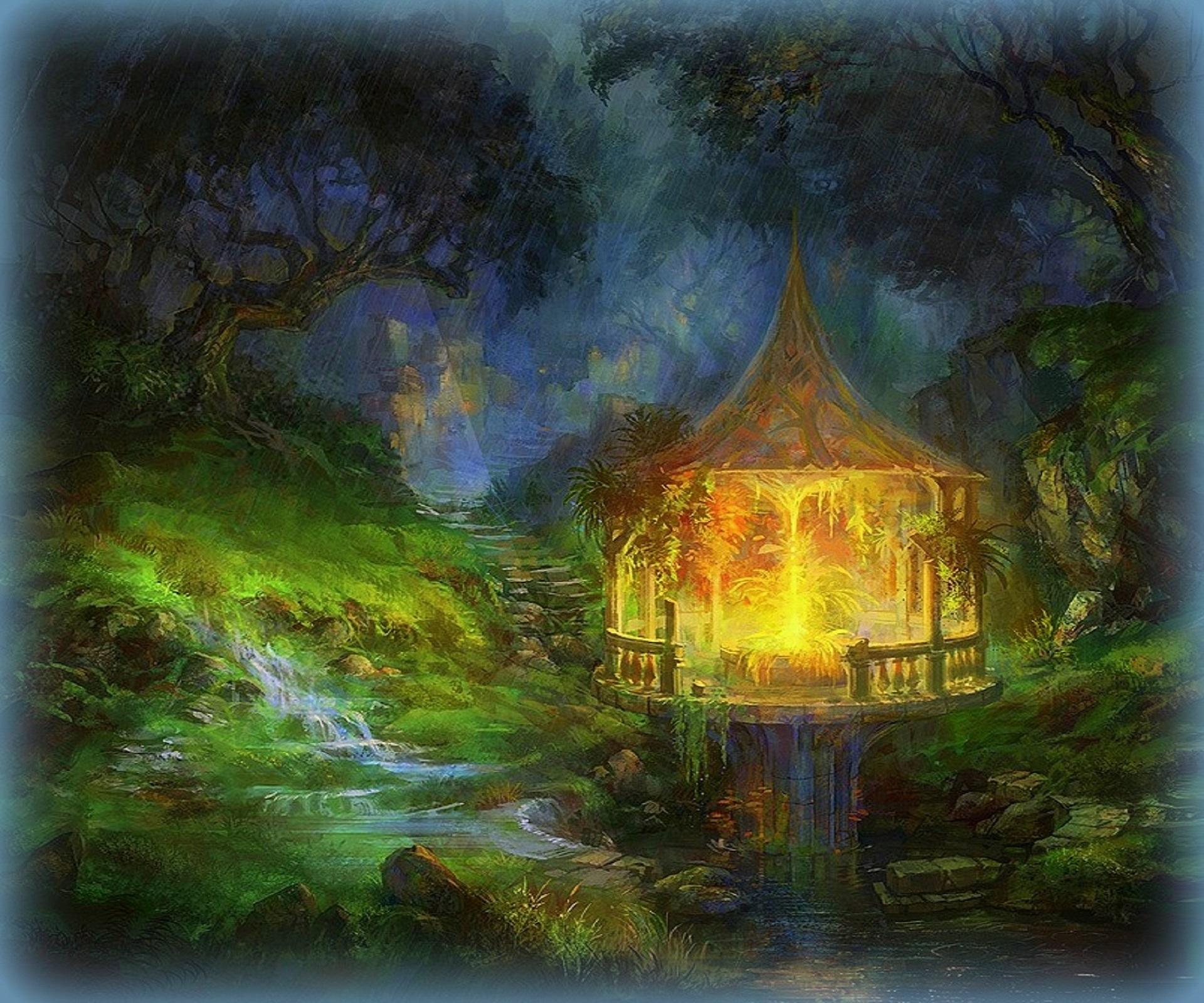 Gazebo in Fantasy Forest by SnowSkadi