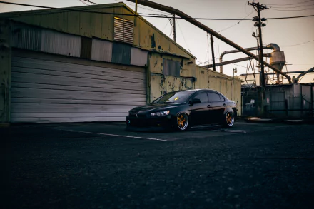 car black car Mitsubishi vehicle Mitsubishi Lancer HD Desktop Wallpaper | Background Image