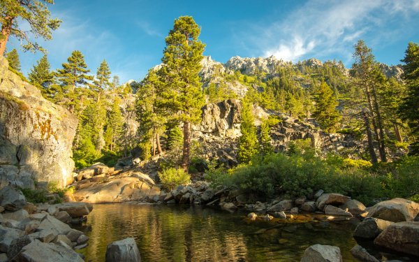 Earth Lake Lakes California USA Mountain Stone Tree Nature HD Wallpaper | Background Image