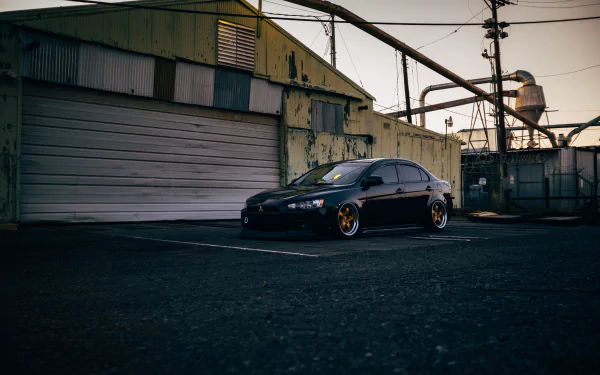 car black car Mitsubishi vehicle Mitsubishi Lancer HD Desktop Wallpaper | Background Image