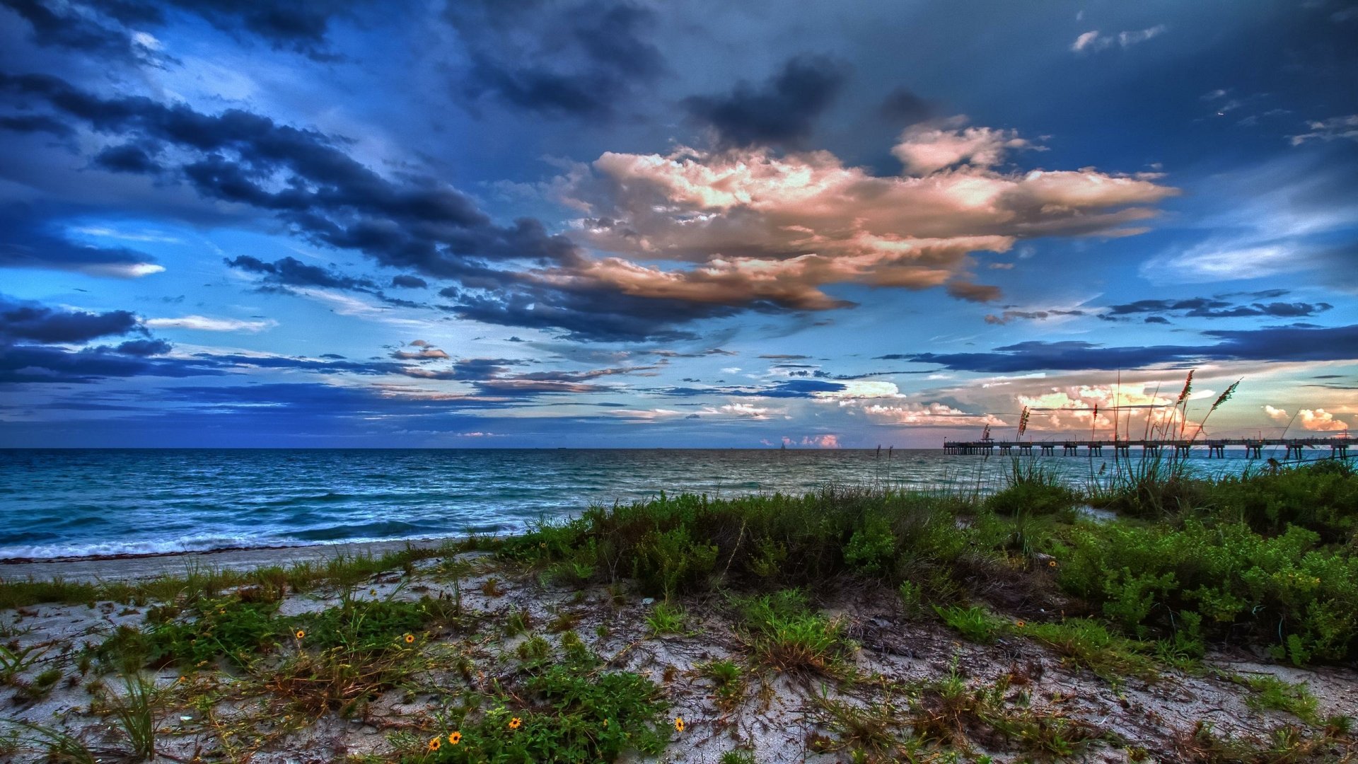 Download Nature Horizon Pier Sky Cloud Photography Ocean Hd Wallpaper