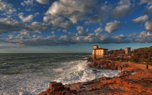 Man Made Castello del Boccale Castles Italy Castle Boccale Castle Livorno Coast Ocean Wave HD Wallpaper | Background Image