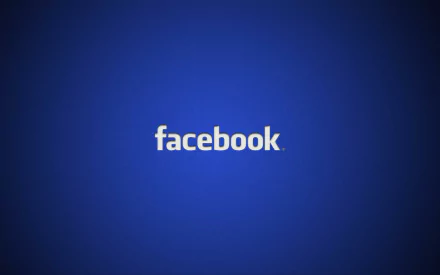 HD desktop wallpaper featuring a deep blue background with a central facebook logo in white lowercase letters.