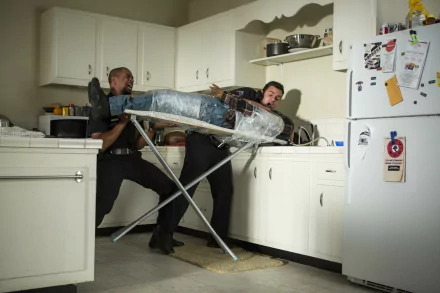 Justin Chang Damon Wayans Jr. Ryan Davis Jake Johnson movie Let's Be Cops HD Desktop Wallpaper | Background Image