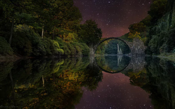  The devil's bridge, Rakotzbrücke, Germany