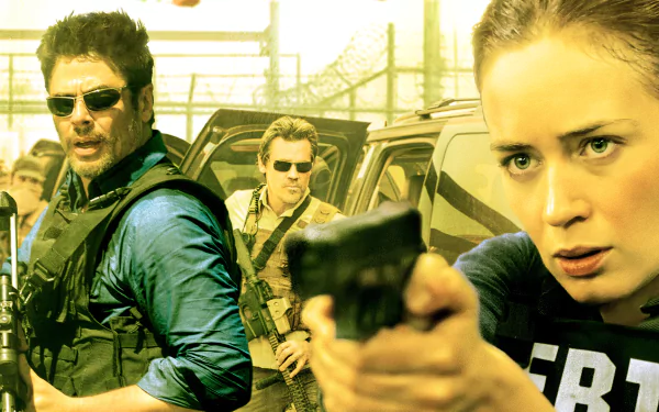 Benicio del Toro Josh Brolin Emily Blunt movie Sicario HD Desktop Wallpaper | Background Image