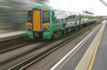  Passenger train at high speed captured in motion by Meditations