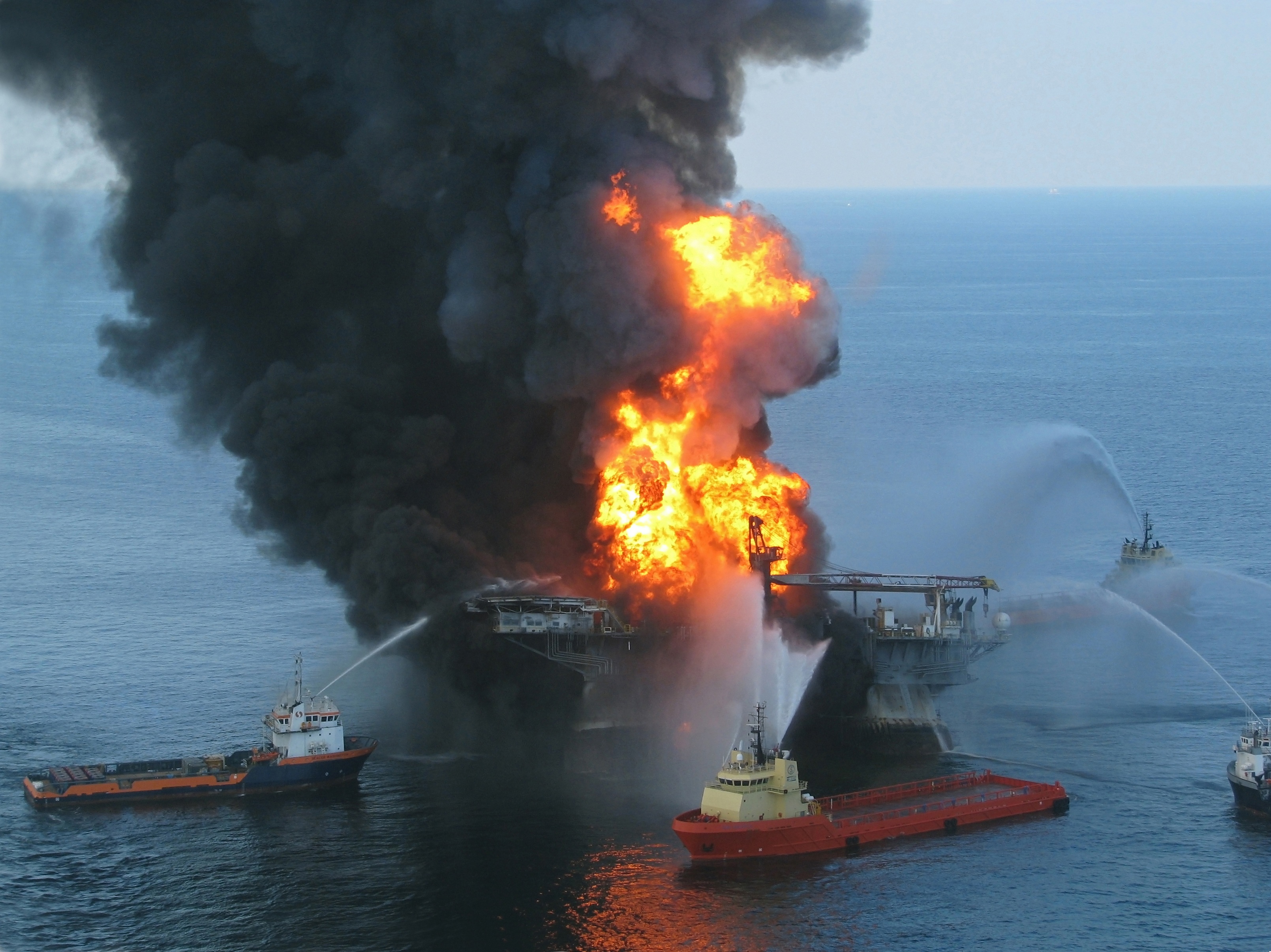 Oil Rig Explosion and fireboats by skeeze