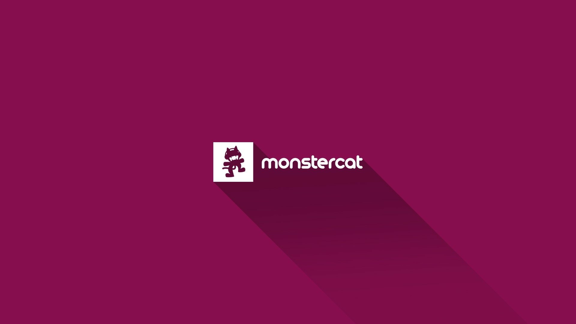 HD PC desktop wallpaper featuring the Monstercat logo with a deep purple background, representing the music brand's minimalist style.