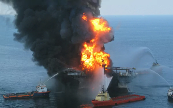  Oil Rig Explosion and fireboats by skeeze