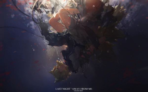 HD PC desktop wallpaper featuring Ran Yakumo from Touhou, depicted in a dynamic, dark-themed anime style with intricate details and atmospheric lighting.